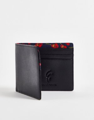 Бумажник двойного сложения из натуральной кожи с отделкой принтом «Либерти» -Черный Gianni Feraud