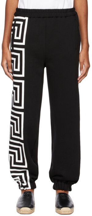 Черные брюки для отдыха с логотипом Greca Versace
