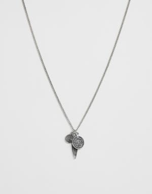 Серебристое ожерелье с подвесками -Серебряный Bershka