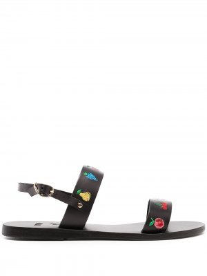 Сандалии Clio с вышивкой Ancient Greek Sandals. Цвет: черный