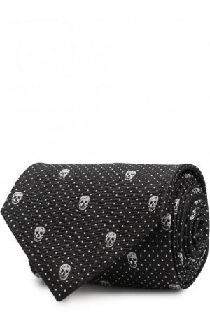 Шелковый галстук Alexander McQueen. Цвет: черно-белый