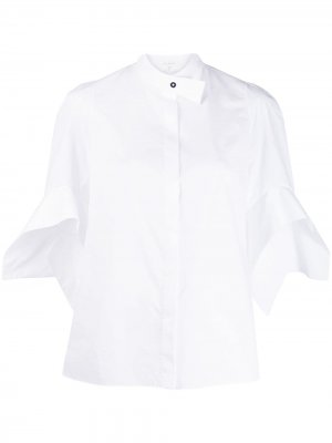 Расклешенная рубашка с короткими рукавами Delpozo. Цвет: белый