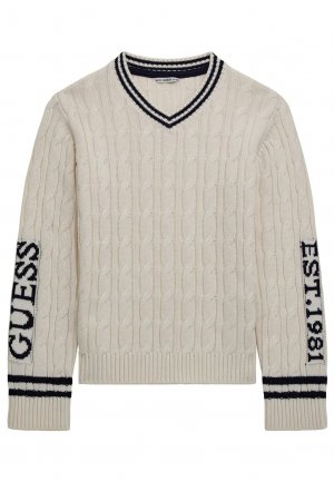 Вязаный свитер ZOPF LOGO-STICKEREI SEITLICH , цвет mehrfarbig weiß Guess