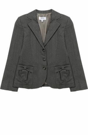 Однобортный пиджак с декором на карманах Aletta. Цвет: серый