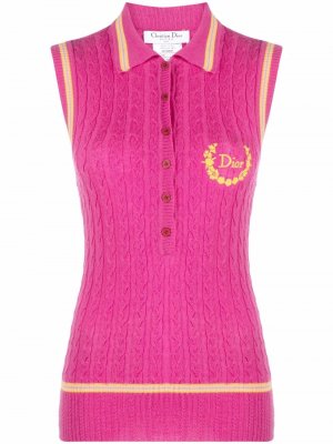 Кашемировая рубашка поло 2004-го года Christian Dior. Цвет: розовый