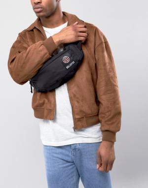 Черная сумка-кошелек на пояс с логотипом Hollister. Цвет: черный
