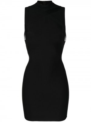 Платье с высоким воротником Herve L. Leroux. Цвет: черный