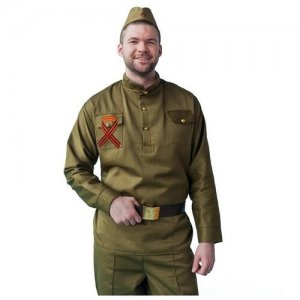 Карнавальный костюм «Солдат», пилотка, гимнастёрка, ремень, георгиевская лента, р. 42-44 ЛАС ИГРАС