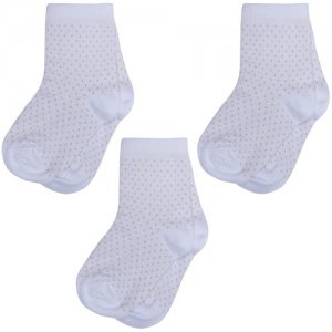 Комплект из 3 пар детских носков (Орудьевский трикотаж) белые, размер 9-10 RuSocks. Цвет: белый