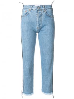 Укороченные джинсы с лампсами Forte Dei Marmi Couture. Цвет: синий