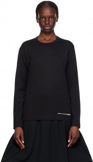 Черная футболка с длинным рукавом принтом Comme Des Garcons, цвет Black Garçons