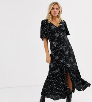 Платье миди с рукавами клеш и принтом звезд -Мульти Topshop Maternity