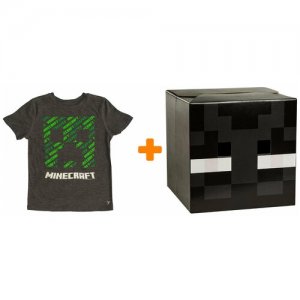 Набор Minecraft (футболка Creeper XS + Маска-голова Minecraft) JINX