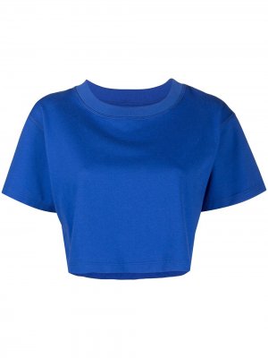 Укороченная футболка Styland. Цвет: синий