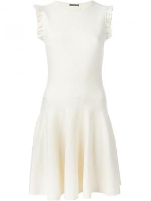 Вязаное жаккардовое платье Alexander McQueen. Цвет: телесный
