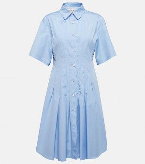 Платье-рубашка из хлопкового поплина, синий Marni