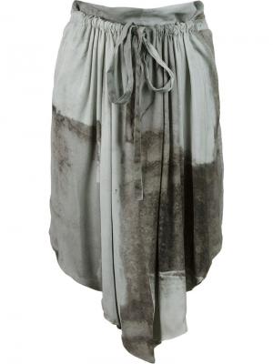 Асимметричная юбка А-силуэта Uma. Цвет: зелёный