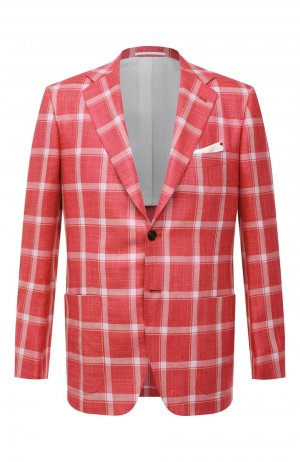 Пиджак из кашемира и шелка Kiton. Цвет: красный