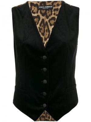 Жилет с леопардовым узором на спине Dolce & Gabbana. Цвет: черный