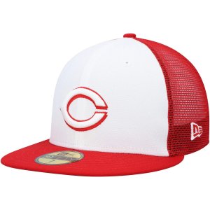 Мужская кепка New Era Red/White Cincinnati Reds 2023 для тренировок на поле 59FIFTY Облегающая шляпа