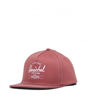 Розовая тканая кепка унисекс с белым логотипом , розовый Herschel