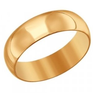Кольцо обручальное классика 6 мм из золота красное золото, 585 проба, размер 16, золотой Amore. Цвет: золотистый