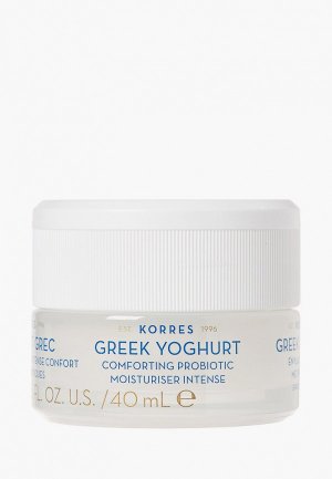 Крем для лица Korres дневной, успокаивающий и интенсивно увлажняющий, с пробиотиками йогуртом, сухой кожи, 40 мл. Цвет: прозрачный