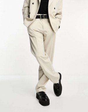 Светло-серые костюмные брюки классического кроя Lewis эксклюзивно для ASOS Weekday. Цвет: серый