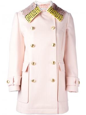 Пальто с воротником в пайтеках Altuzarra. Цвет: розовый и фиолетовый