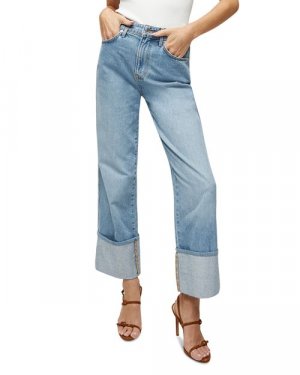 Прямые джинсы до щиколотки Dylan с высокой посадкой серебристо-синего цвета , цвет Blue Veronica Beard