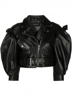 Укороченная байкерская куртка Simone Rocha. Цвет: черный
