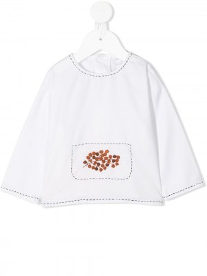 Блузка с вышивкой Violeta E Federico. Цвет: белый