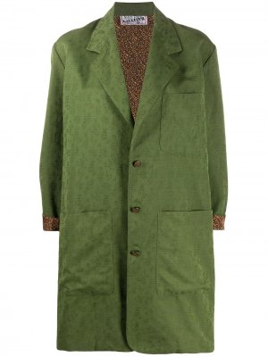 Пальто-кокон 1990-х годов с принтом Jean Paul Gaultier Pre-Owned. Цвет: зеленый