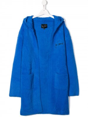 Кардиган-пальто с вышитым логотипом John Richmond Junior. Цвет: синий