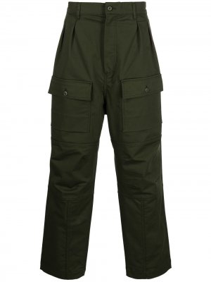 Прямые брюки карго Maison Kitsuné. Цвет: зеленый