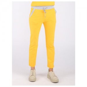 Женские спортивные брюки A PASSION PLAY, SQ69061, укороченные, цвет желтый, размер L Play. Цвет: желтый