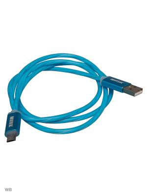 Кабель-переходник светящийся USB-MicroUSB Blue (CBL710-UMU-10BU) WIIIX 1m. Цвет: синий