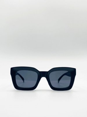 Массивные солнцезащитные очки Cateye в матовой хрустальной оправе, черный SVNX