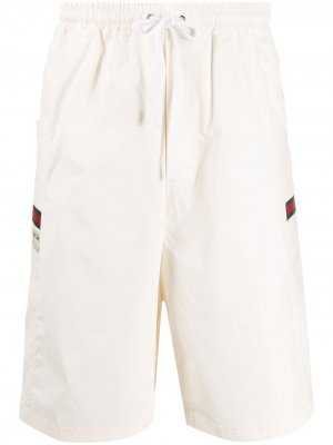 Плавки-шорты с нашивкой-логотипом Gucci. Цвет: нейтральные цвета
