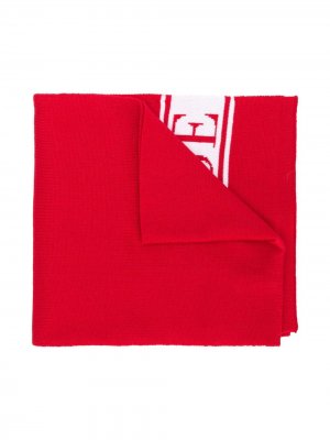 Трикотажный шарф с логотипом Canada Goose Kids. Цвет: красный