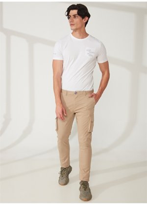 Бежевые мужские брюки Slim Fit с нормальной талией Fred Mello