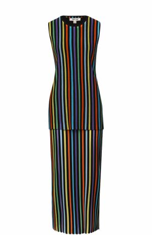 Вязаное платье с топом в контрастную полоску Diane Von Furstenberg. Цвет: разноцветный