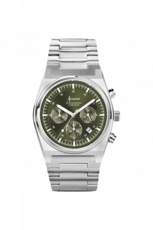 Мужские классические аналоговые кварцевые часы из нержавеющей стали — 70003 , зеленый Accurist