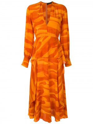 Платье с длинными рукавами Andrea Marques. Цвет: оранжевый