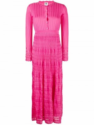 Трикотажное платье макси с длинными рукавами M Missoni. Цвет: розовый