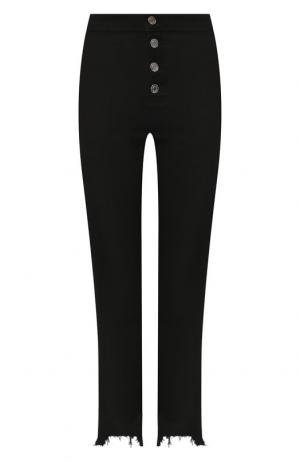 Укороченные джинсы с бахромой RTA. Цвет: черный