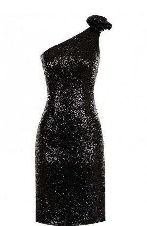 Приталенное платье-миди с пайетками Basix Black Label. Цвет: черный