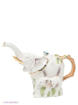 Заварочный чайник Слоны (Pavone) Pavone. Цвет: бежевый, золотистый, зеленый
