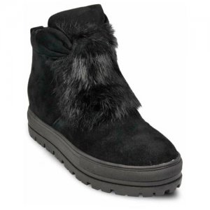 Ботинки , зимние, натуральный велюр, высокие, размер 37, черный Cavaletto. Цвет: черный