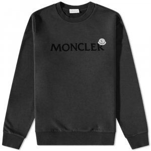Свитшот с логотипом торговой марки , черный Moncler
